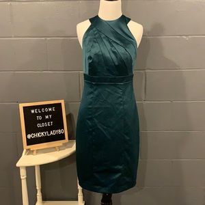 THE LIMITED deep green halter dress